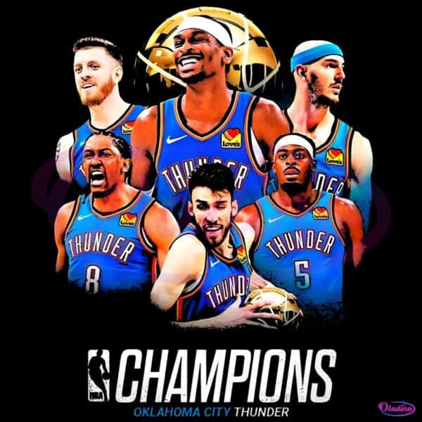 Oklahoma City Thunder 2025 Nba Champions Star Lineup Tribute PNG