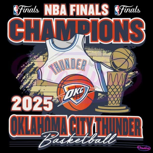 Oklahoma City Thunder Basketball Nba Finals 2025 Champions PNG