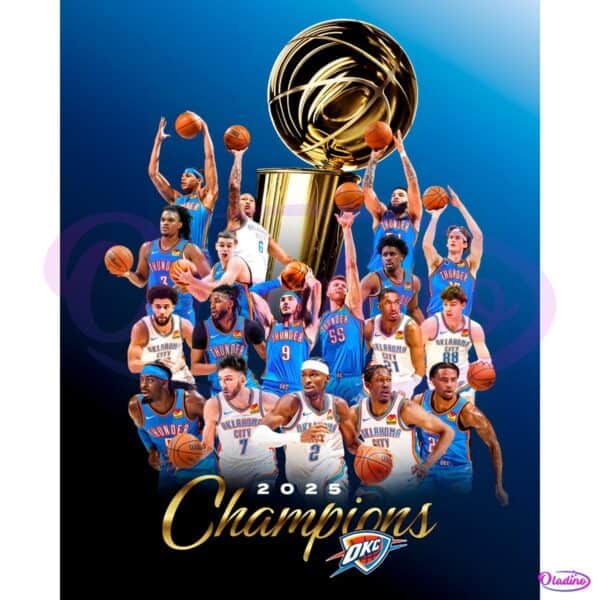 Oklahoma City Thunder Celebrate 2025 Championship Victory PNG