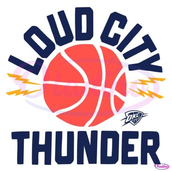 Oklahoma City Thunder Loud City Basketball Bolt Graphic SVG