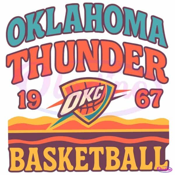 Oklahoma City Thunder Retro Basketball Vintage Game Day SVG