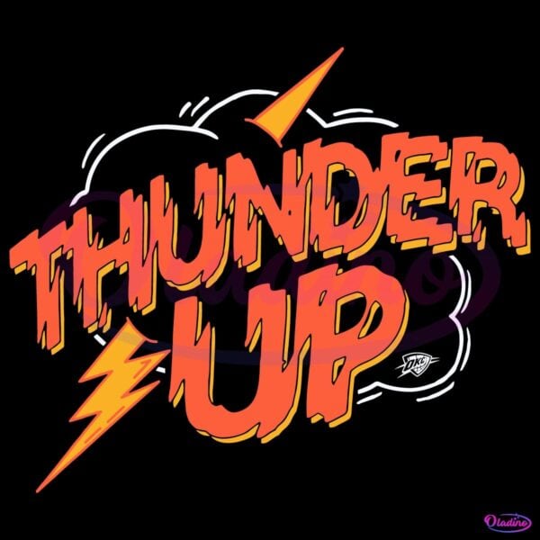 Oklahoma City Thunder Thunder Up Homage Lightning Cloud SVG