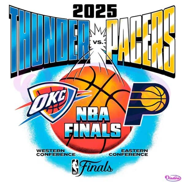 Oklahoma City Thunder Vs Indiana Pacers 2025 Nba Finals Vintage Matchup PNG