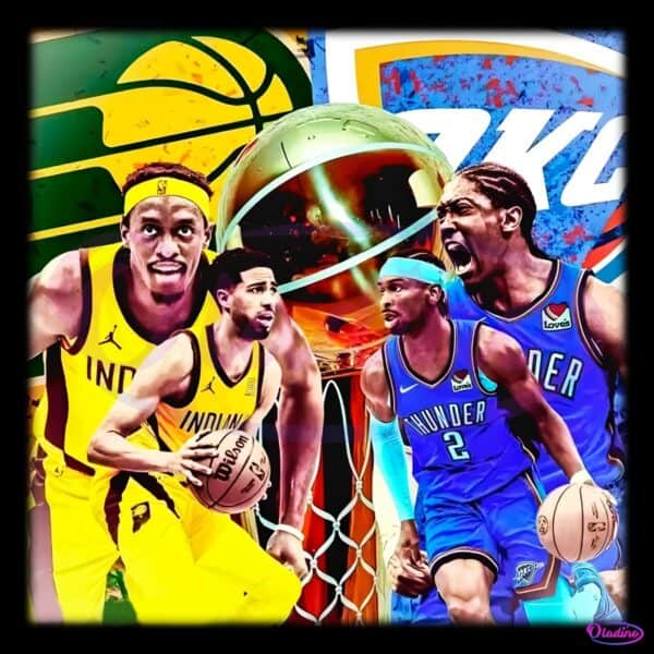 Oklahoma City Thunder Vs Indiana Pacers Retro Basketball Finals PNG