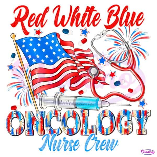 Oncology Nurse Red White Blue Patriotic Medical Crew PNG