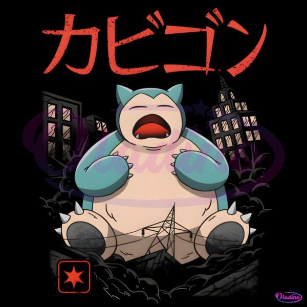 Pokemon Snorlax Kaiju Style Sleeping Monster Awakens Anime Inspired PNG