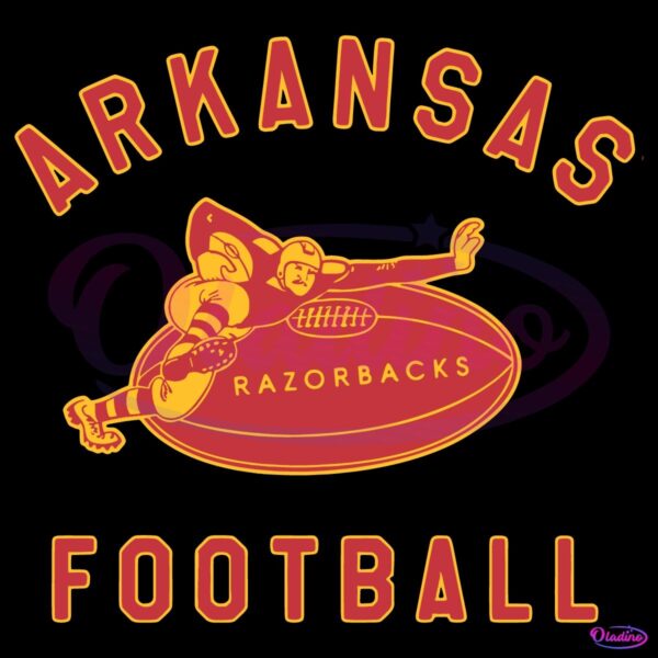 Retro Arkansas Razorbacks Football Midcentury Logo Mascot SVG