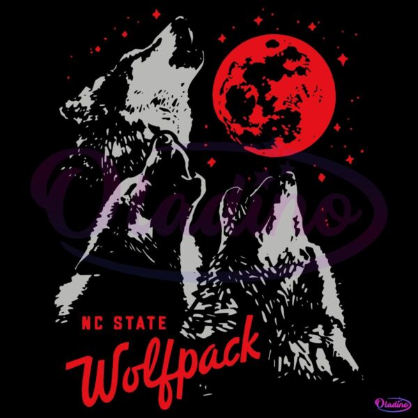 Retro Vintage Nc State Wolfpack Three Wolf Howl College Football SVG