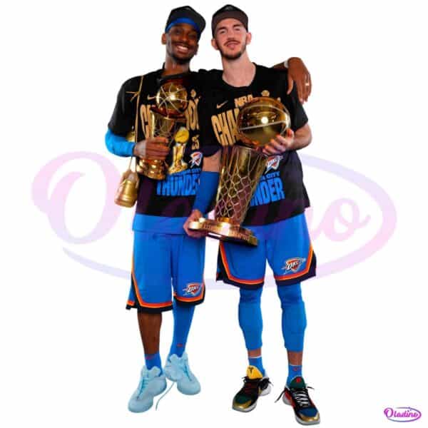 Shai Gilgeous Alexander Alex Caruso 2025 Nba Champions Trophy Pose PNG