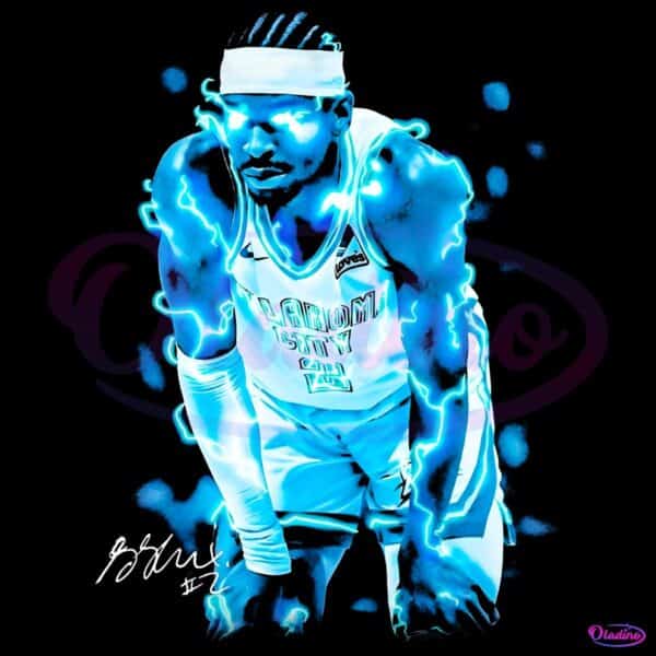 Shai Gilgeous Alexander Electric Thunder Glow PNG