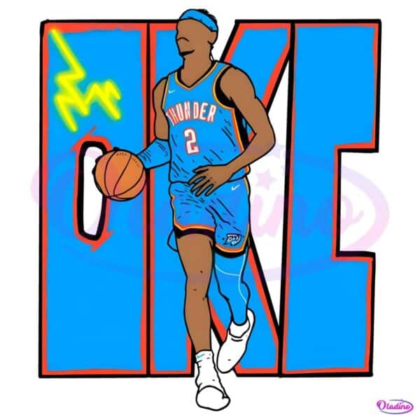 Shai Gilgeous Alexander Okc Thunder Logo Edition Basketball PNG