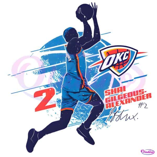 Shai Gilgeous Alexander Oklahoma City Thunder Basketball Silhouette PNG