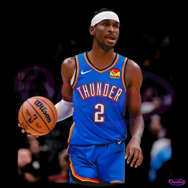 Shai Gilgeous Alexander Oklahoma City Thunder Retro Nba Style PNG