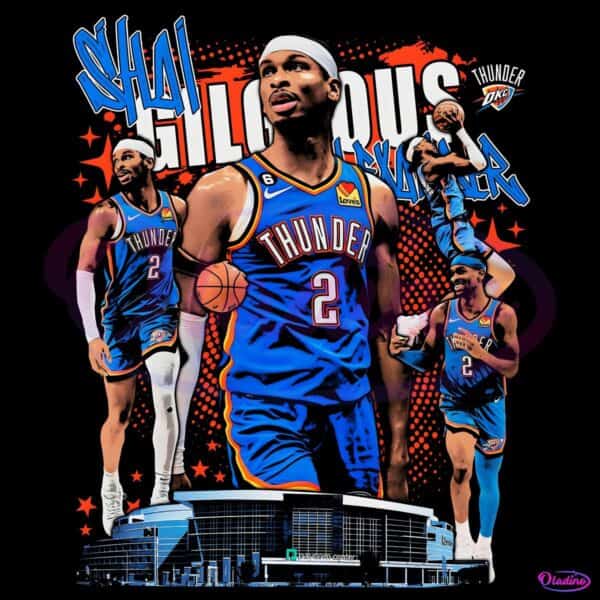 Shai Gilgeous Alexander Oklahoma City Thunder Superstar Collage PNG