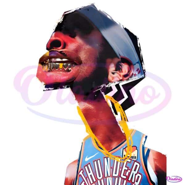 Shai Gilgeous Alexander Thunder Experimental Mixed Media Collage PNG