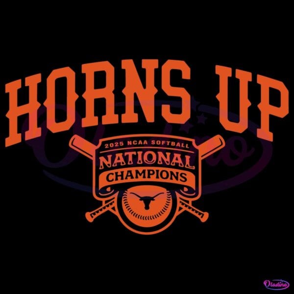 Texas Softball 2025 National Champions Horns Up Victory SVG