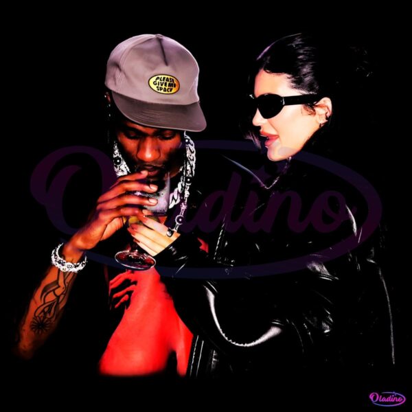 Travis Scott And Kylie Jenner Candid Party Moment Couple Fashion PNG