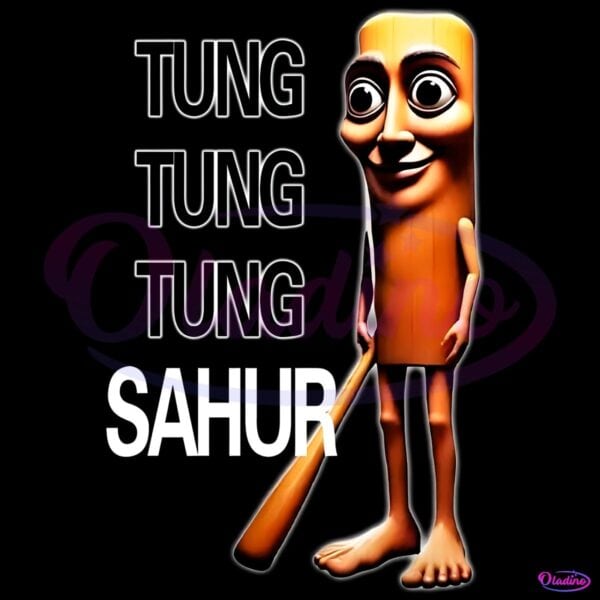 Tung Tung Tung Sahur Brainrot Meme Character With Stick Funny PNG