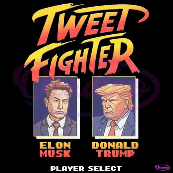 Tweet Fighter Elon Musk Vs Donald Trump Retro Game Style Meme PNG