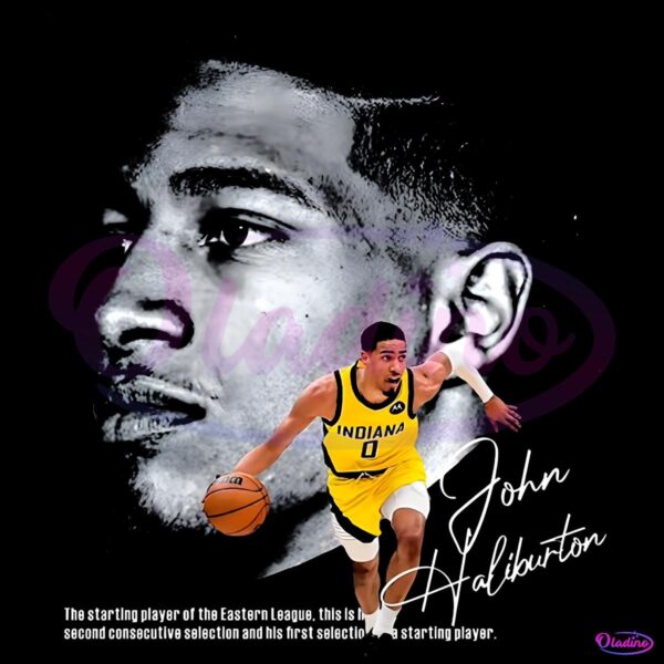 Tyrese Haliburton Dual Portrait Indiana Pacers All Star PNG