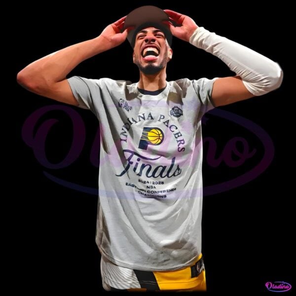Tyrese Haliburton Indiana Pacers 2025 Finals Celebration Vintage PNG