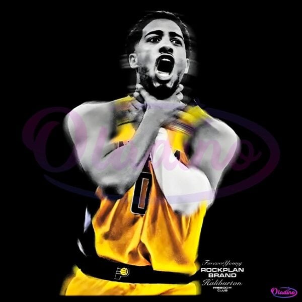 Tyrese Haliburton Vintage Scream Pose PNG