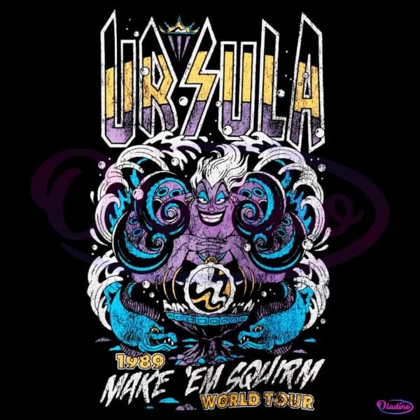 Ursula Rock Band Style Make Em Scream World Tour Villain Graphic PNG