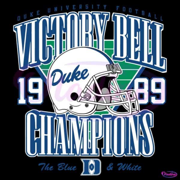 Vintage Duke Football Helmet 1989 Victory Bell Champions SVG