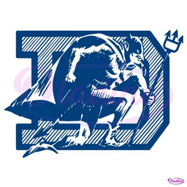 Vintage Duke Sprinting Blue Devil Logo Vintage SVG