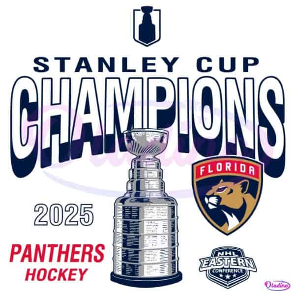 Vintage Florida Panthers 2025 Stanley Cup Champions Throwback SVG