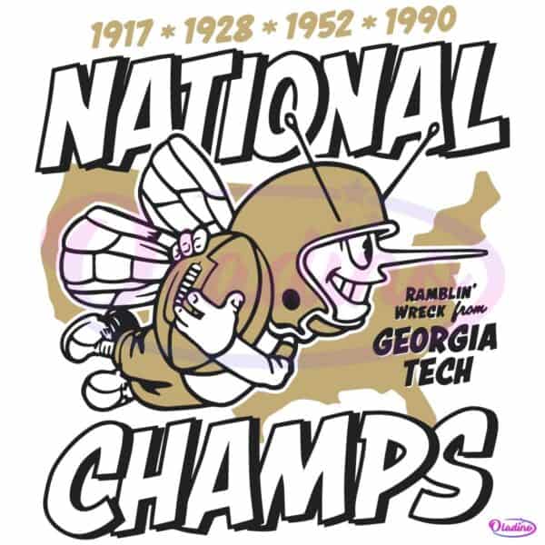 Vintage Georgia Tech Football Four Time National Champs SVG