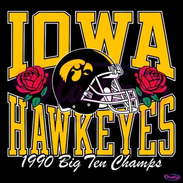 Vintage Iowa 1990 Big Ten Logo Football Helmet SVG