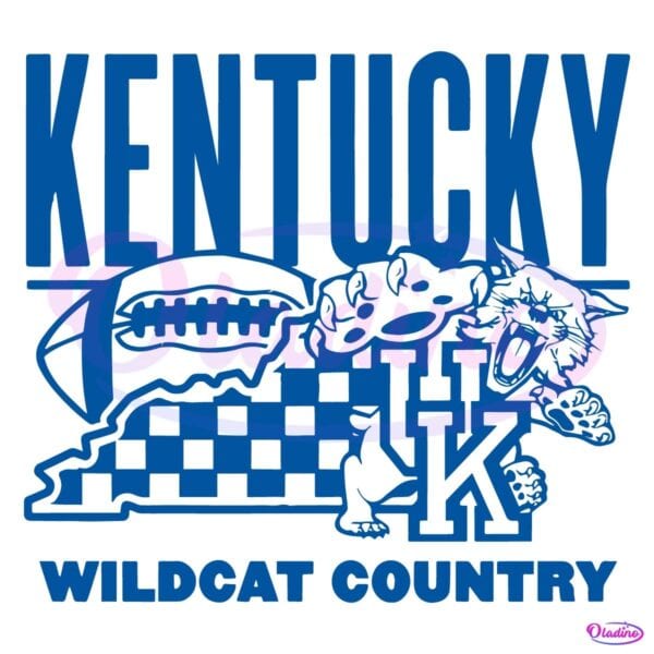 Vintage Kentucky Wildcat Country College Football Logo Mascot SVG