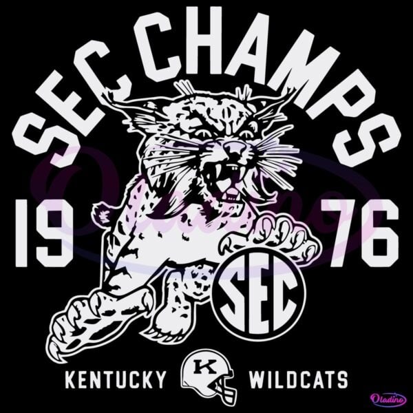 Vintage Kentucky Wildcats Football 1976 Sec Champs SVG