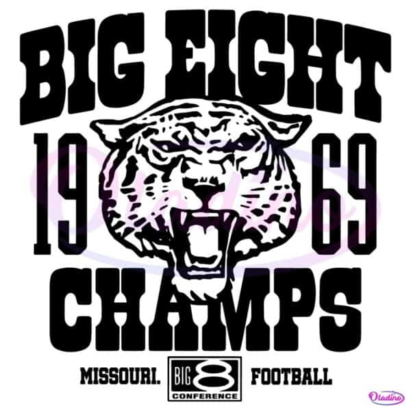 Vintage Missouri Football 1969 Big Eight Champs SVG