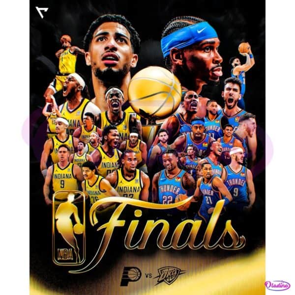 Vintage Nba Finals 2025 Pacers Thunder Champions Art PNG