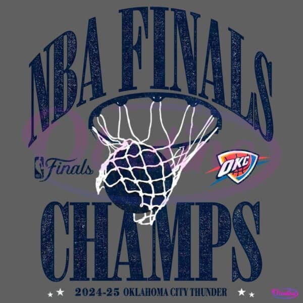 Vintage Oklahoma City Thunder 2025 Finals Champions Playoff Fade Away PNG