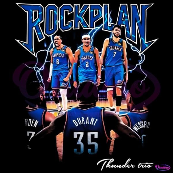 Vintage Rockplan Okc Thunder Trio Legends Nba Finals PNG