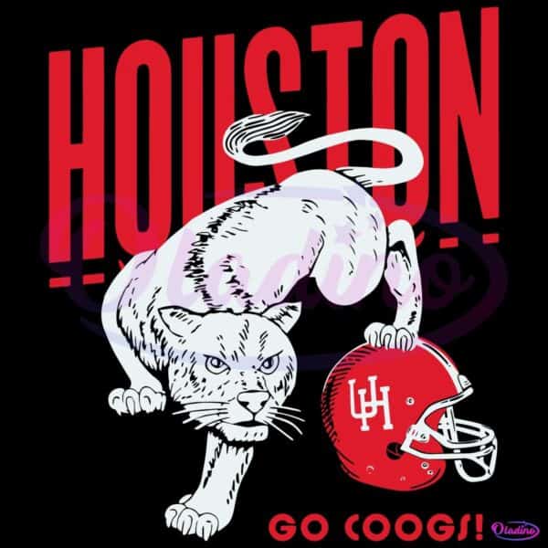 Vintage Throwback Houston Cougars Football Helmet Go Coogs SVG