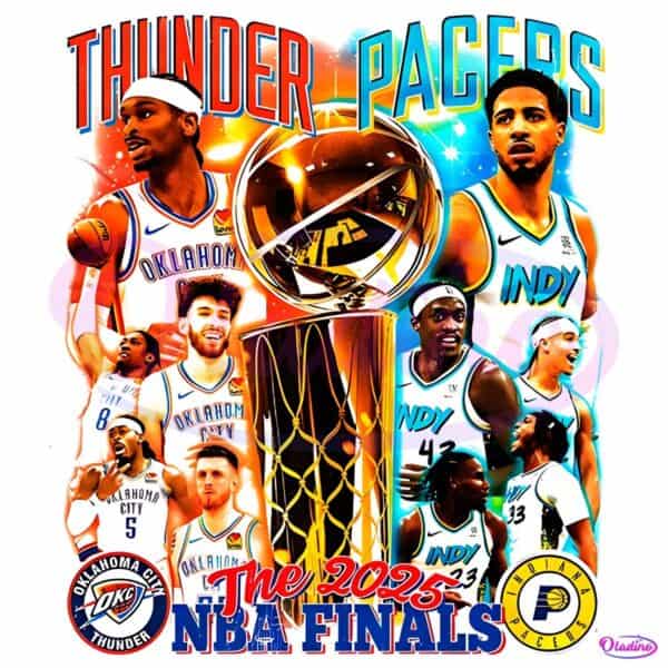 Vintage Thunder Pacers 2025 Nba Finals Basketball Champions PNG