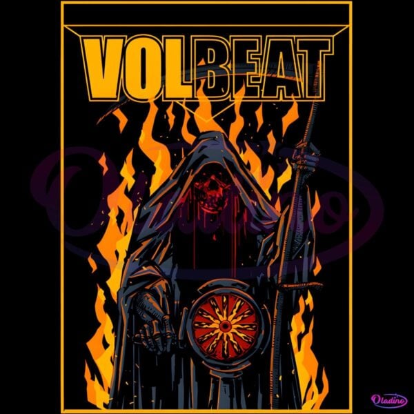 Volbeat Band Grim Reaper Fire Art Heavy Metal Rock PNG