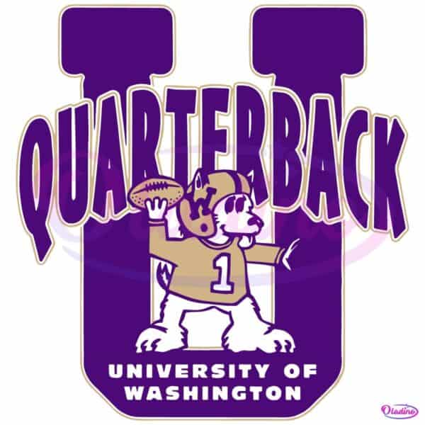 Washington Huskies Quarterback U Mascot Football SVG