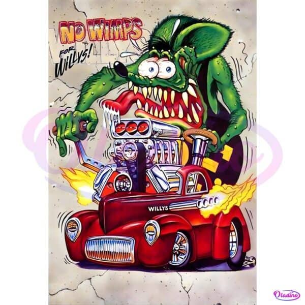 Wwe Hall Of Famer Bill Goldberg Rat Fink No Wimps For Willys Hot Rod Cartoon Style PNG