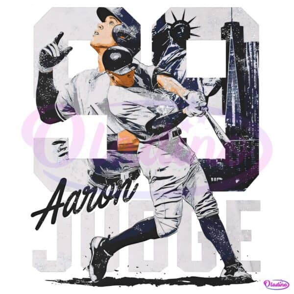 Aaron Judge New York Skyline Number 99 Baseball Tribute PNG