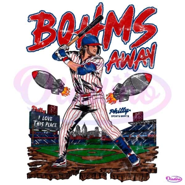 Alec Bohm Bohms Away Philadelphia Baseball Explosive Stadium Graphic PNG