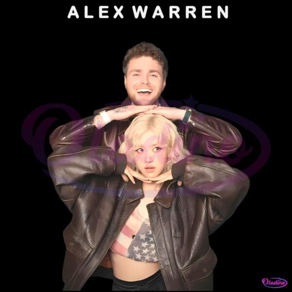 Alex Warren And Rose Couple Pose Retro Style PNG