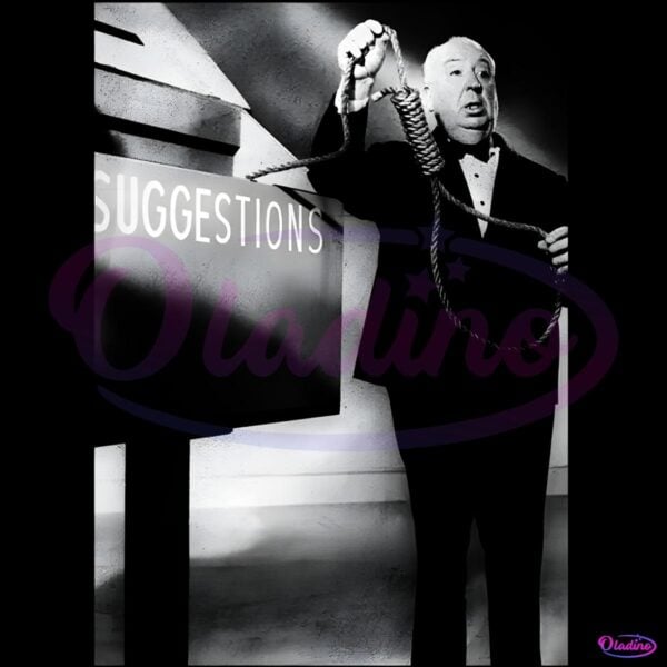 Alfred Hitchcock Suggestions Box Rope Dark Humor Monochrome PNG