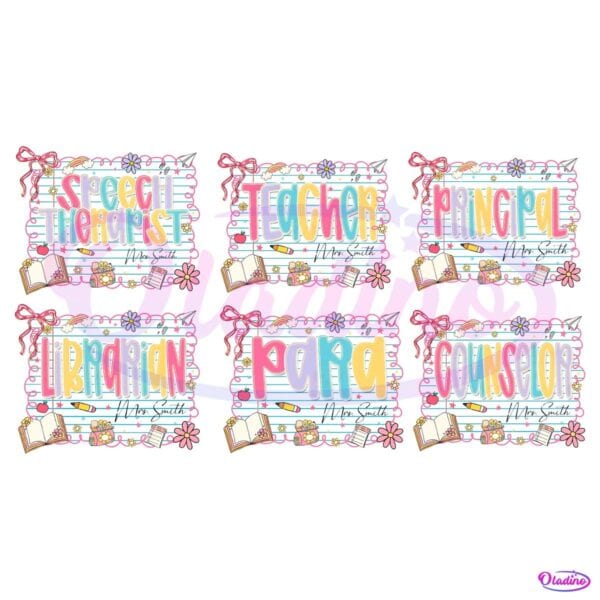 Back To School Coquette Teacher Bundle PNG