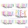 Back To School Prek Kindergarten First Second Third Fourth Grade Teacher PNG Bundle