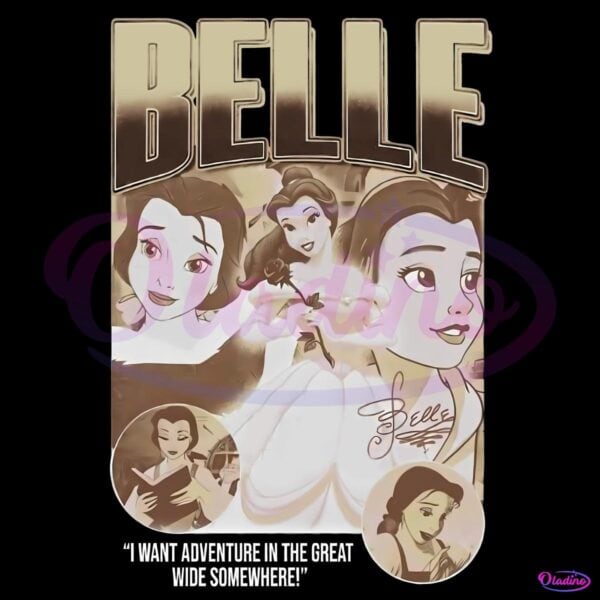 Belle Princess Beauty And The Beast Vintage Disney Girl Power PNG